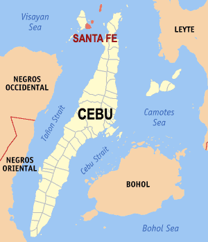 Mapa sa Sugbo nga nagpakita sa nahimutangan sa Santa Fe