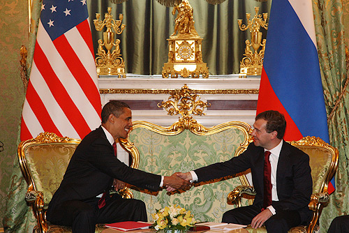 Dmitry Medvedev with Barack Obama
