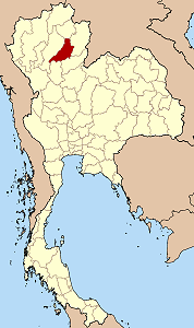 Peta Thailand menunjukkan Phrae