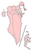 Peta Bahrain yang menunjukkan kotamadya Al Hadd