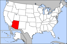 Mapa ning United States with Arizona highlighted