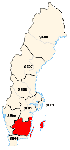 Location of Småland and the islands