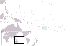 Vị trí của Niue ở phía Tây Thái Bình Dương