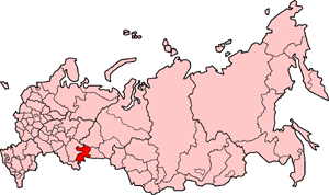 Tsjeljabinsk oblast på kartet over Russland