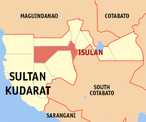 Mapa sa Sultan Kudarat nga nagpakita kon asa nahimutang ang Isulan