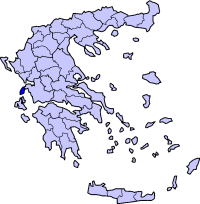 Localização de Lêucade na Grécia