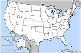 Mapa ning United States with Connecticut highlighted
