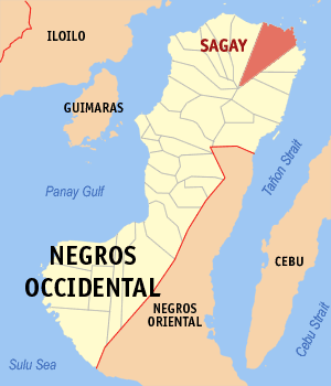 Mapa sa Negros Occidental nga nagapakita kon asa nahimutang ang Dakbayan sa Sagay