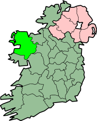 Localização do Condado de Mayo na Irlanda