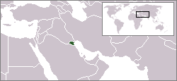 Kuwait location on a map of the Middle East and the world