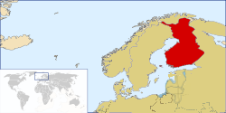 Localização de Finlândia