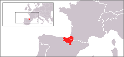 Localisacion du Payis bâsco en Eropa du Ponant