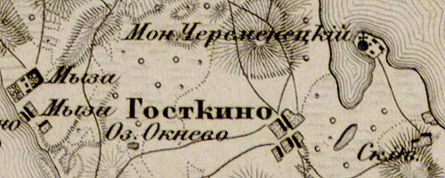 Череменецкий монастырь на карте 1863 года