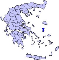 Localização de Quio na Grécia