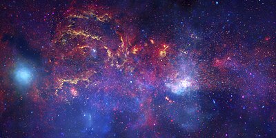 Saamgestelde beeld van die sentrale streek van ons Melkweg-sterrestelsel.
