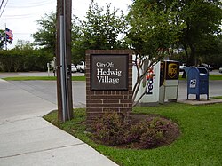 Sign indicating Hedwig Village