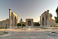 Image 7The Registan and its three madrasahs. From left to right: Ulugh Beg Madrasah, Tilya-Kori Madrasah and Sher-Dor Madrasah, Samarkand, and Uzbekistan. (from History of Uzbekistan)
