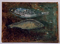 "Catacombe vis", gemengde techniek op canvas 19,5x27