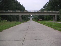 Stretch of the "Berlinka" Berlin - Königsberg autobahn near Elbląg in Poland (formerly Elbing, East Prussia) in 2006; this segment has since been upgraded as part of Expressway S22