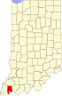State map highlighting Vanderburgh County