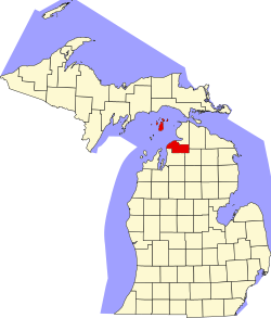 Charlevoix County na mapě Michiganu