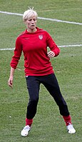 Rapinoe practicing with the United States women's national soccer team