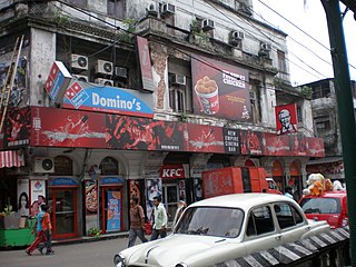 Domino's, next to a KFC, in New Market, Kolkata