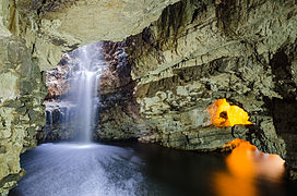 The interior of Smoo Cave, Sutherland