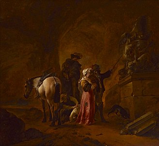Voyageurs dans la grotte, 1640-1643 Musée national de Varsovie