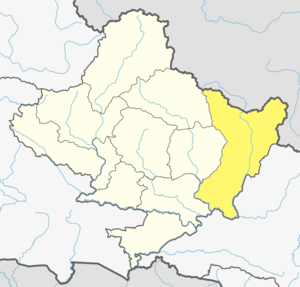 Location of Gorkha (dark yellow) in Gandaki Province