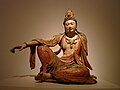 Seated Bodhisattva Avalokitesvara (Guanyin), wood and pigment, 11th century
