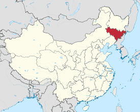 চীনের মানচিত্রে Jilin Province-এর অবস্থান দেখানো হচ্ছে