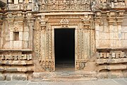 Ornate entrance to the closed hall from the south at Kalleshvara Temple at Bagali.