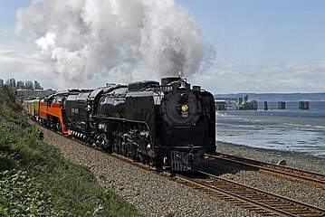 UP 844 with SP 4449 on the Puget Sound Steam Special in 2007