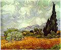 Cornfield with Cypresses, (1889)