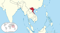 Ligking van Naord-Vietnam (nao 1954) in Zuudoes-Azië.