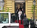Pope Benedict XVI leaving the theater in 2011