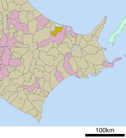 Location of Saroma in Hokkaido (Okhotsk Subprefecture)