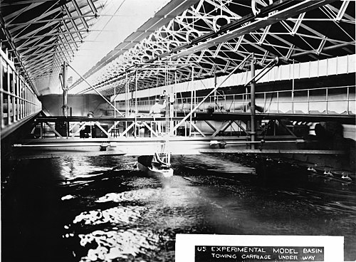 De Experimental Model Basin van de Washington Navy Yard, de eerste sleeptank van de Amerikaanse marine.
