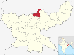 Location of Koderma district in Jharkhand