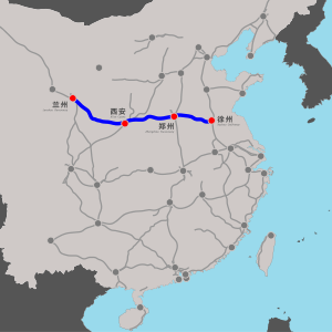 A Hszücsou–Lancsou nagysebességű vasútvonal útvonala