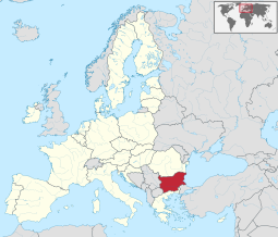 Localização da Bulgária