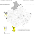 Shpërndarja e goranëve në Kosovë 2011 sipas vendbanimeve.