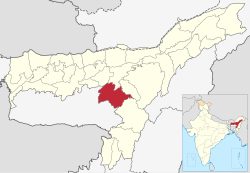 Location of West Karbi Anglong district in Assam