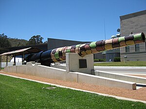 Barrel of German 28 cm Bruno from World War I, at the Australian War Memorial, Canberra