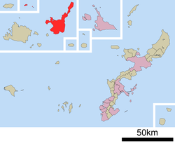 Lokasi Kota Ishigaki di Prefektur Okinawa (Subprefektur Yaeyama)