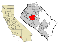 Location of Santa Ana within اورنج کاؤنٹی، کیلیفورنیا