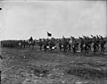 PPCLI parading with the pipes and drums at its head, July 1917.