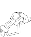 Roman chair used for a hyperextension exercise