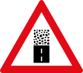 Unpaved road surface ahead